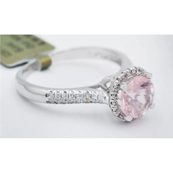 Stunning genuine pink morganite and .925 sterling silver ring! NWT! Size 7 - Picture 3 of 3